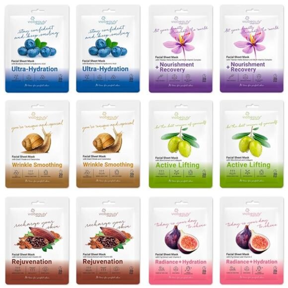 12 Pack of Sheet Face Masks Skincare - Collagen Face Mask Sheets with - Picture 1 of 6